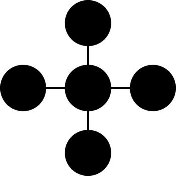 Thin-line arrangement of circular dots in a structured design. vector
