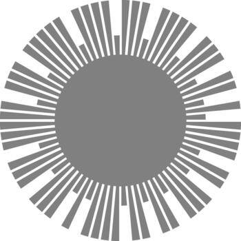 Radiating lines of equal spacing generate a symmetrical circular burst centered on equilibrium. vector