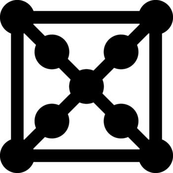 Evenly spaced circular dots forming a structured geometric grid. vector