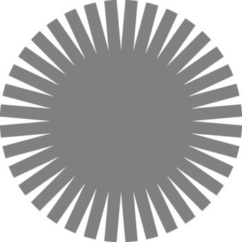 Densely packed linear rays generate a tight radial pattern forming a compact circular configuration. vector