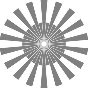 Multiple circular layers interlace to form a structured radial wheel with intricate segment distribution. vector