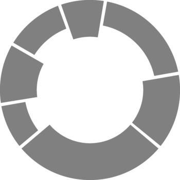 Circular donut layout uses rounded divisions to structure evenly spaced radial segments. vector