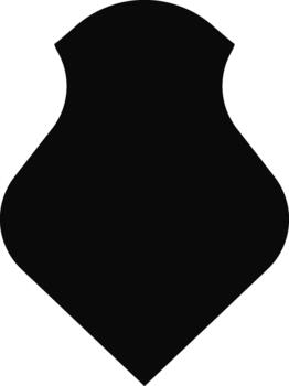 A rounded chivalric shield with medieval design elements. vector