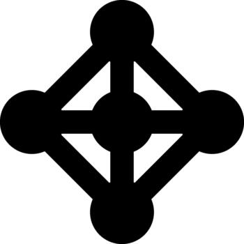 composición de circular nodos conectado en un estructurado formación. vector