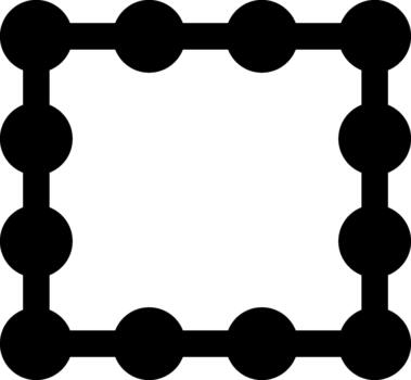 Circular dots forming a structured square shape. vector