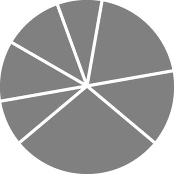 Pie chart structure divides circular space into segmented portions reflecting organized radial values. vector
