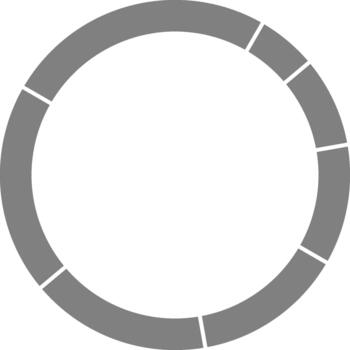 Radial arrangement of segments creates a symmetrical circular visualization for balanced data display. vector