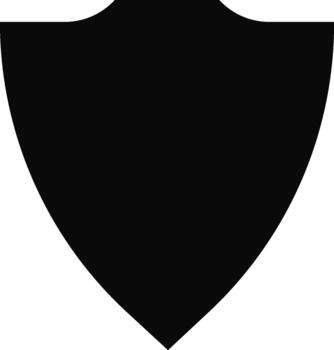 A shield with three pointed ends symbolizing defense and battle readiness. vector