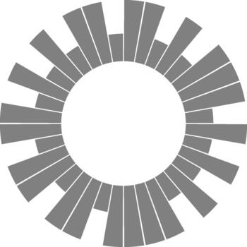 organizado radial secciones construir un gráfico diseño con igual circular segmentación y visual ritmo. vector