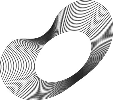 Core circle enclosed by undulating outer edges created through fluid line transitions and organic contour layering. vector