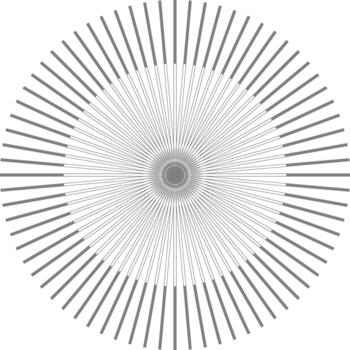 Multiple donut rings align concentrically to form a complex radial chart displaying layered data. vector