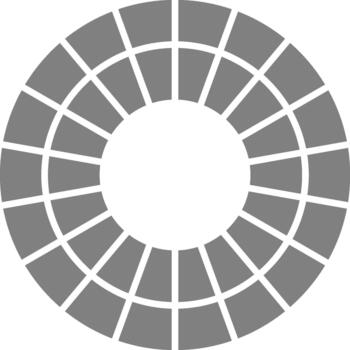 estructurado circular composición organiza datos mediante igualmente espaciado radial divisiones y segmento alineación. vector