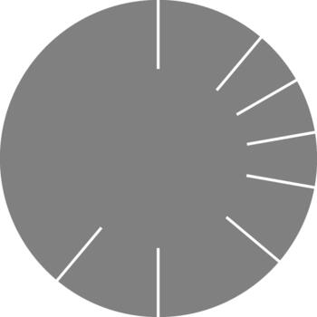 Broad pie segment divisions construct a circular format emphasizing major data areas and clear radial structure. vector