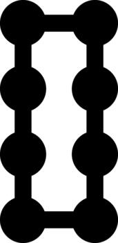 Grid of evenly spaced circular dots arranged in a structured block formation. vector