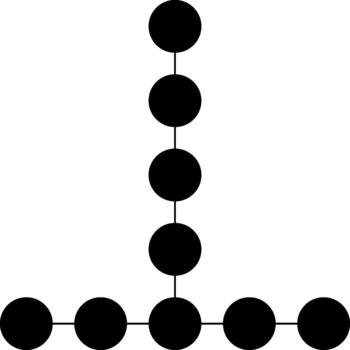 Circular dots arranged in a perpendicular grid structure. vector