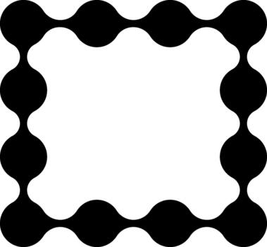 Capsule-like grid structure formed by interconnected circular dots. vector