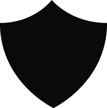 Black silhouette of a shield with broad edges and a strong defensive structure for a guardian emblem. vector