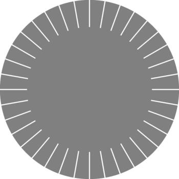 Numerous radiating lines compose a dense circular configuration emphasizing balanced distribution. vector