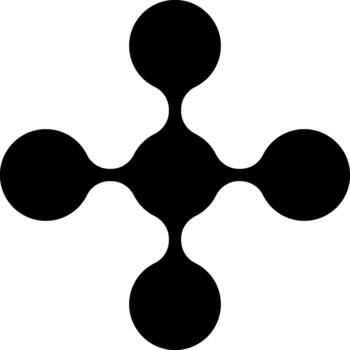 cinco circular nodos estructurado en un cruzar forma con vinculado segmentos formando un simétrico modelo. vector