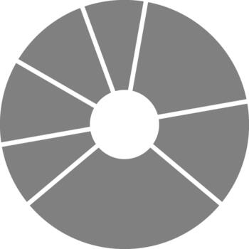 Smooth circular divisions create radial segmentation illustrating proportionate data organization. vector