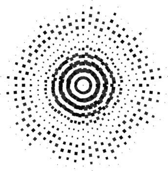 Irregular square rays arranged in a full circle radiate from the center in a varied pattern. vector
