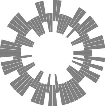 radial rueda infografía divide circular composición dentro claramente definido segmentos representando estructurado datos. vector