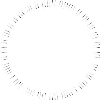 A circle with dots on it is shown vector