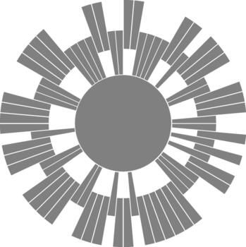 Repetitive radial divisions form a pattern-based circular configuration illustrating data organization. vector