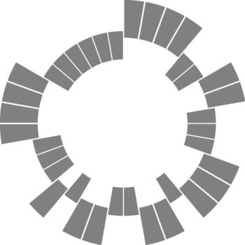 básico rosquilla composición muestra datos dentro un circular formar dividido por incluso radial segmentación. vector