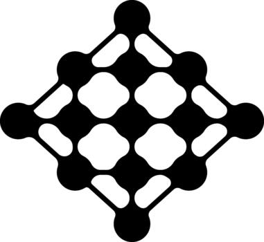 Interconnected circular elements forming a linked geometric composition. vector