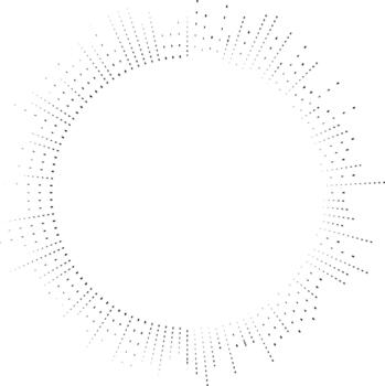Central part of the circle is left empty while irregular square rays radiate from the surrounding edges. vector