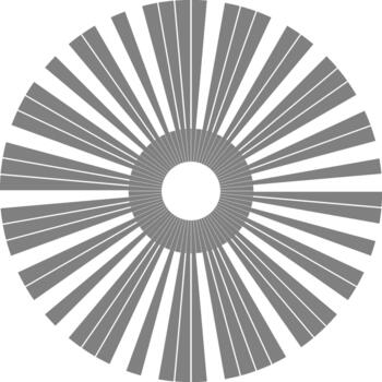 Interlocking angular divisions create a radial configuration inspired by mechanical gear geometry. vector