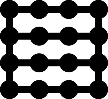 Lattice pattern made of circular nodes connected in a structured grid-like formation. vector