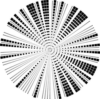 A black and white image of a circular pattern vector