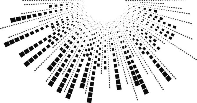 grande cuadrado rayos en un semicircular diseño formar un irregular forma recordativo de como el sol estalla vector