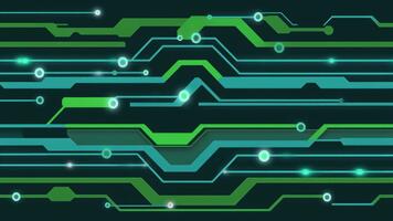 Dynamic Glowing Digital Lines Moving Seamlessly Through Abstract Technological Network Animation Green and Teal video