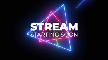 Neon Retro Stream Starting Soon Loop Animation Background for Streaming Overlay video
