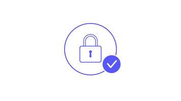 Secure Data Protection Animation, Lock Icon with Verified Checkmark Loading Concept video