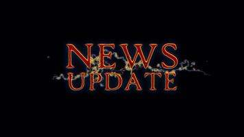 Animation News Update glow red spark neon lightning text animation video
