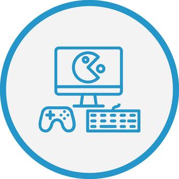Gaming Setup Neon UI Symbol vector