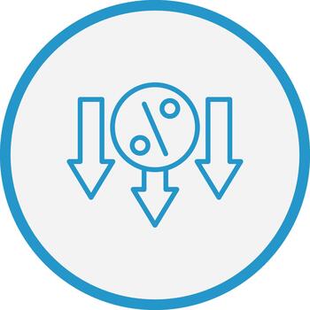 disminución Delgado gráfico forma vector