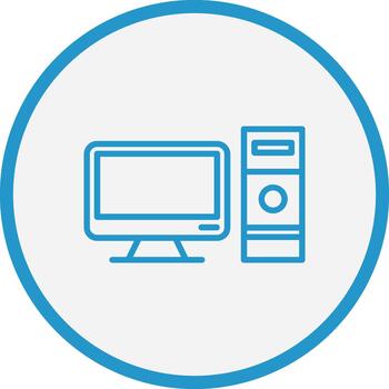 Computer Soft Outline Graphic vector