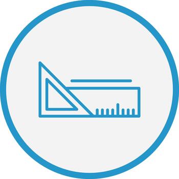 Triangular Ruler Neon UI Symbol vector