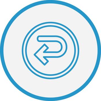 Turn Left Arrow Clean Digital Design vector