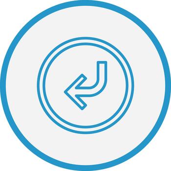 Turn Left Arrow Thin Line Element vector