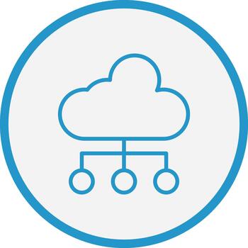 nube informática píxel estilo Insignia vector