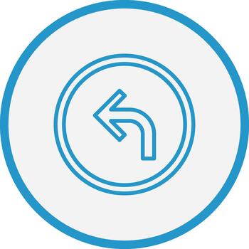 Turn Left Arrow Subtle UI Graphic vector