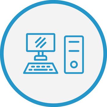 Personal Computer Monotone Sketch Design vector