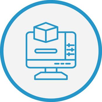 3d Modeling Gradient Themed Symbol vector