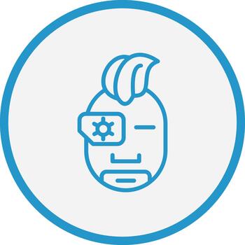 Robot Iconic Line Form vector